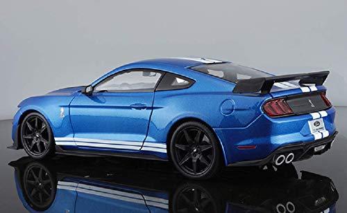 ダイキャストモデルカー 2020年マスタング シェルビーGT500 ブルー スペシャルエディション Maisto ブランド 軽量ベント付きドライカーボンファイバーフード開閉式ドアトランクボンネット搭載高性能5.2リッターV8エンジン再現