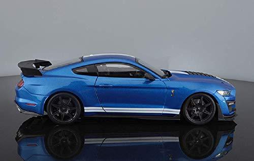 ダイキャストモデルカー 2020年マスタング シェルビーGT500 ブルー スペシャルエディション Maisto ブランド 軽量ベント付きドライカーボンファイバーフード開閉式ドアトランクボンネット搭載高性能5.2リッターV8エンジン再現