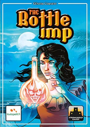 カードゲーム Bottle Imp ボトルインプ 強化版 Stronghold Games 独創的 トリックテイキング 低いカード切り札 木製ボトル付き 10歳以上 2-4人 約30分 ボトルの呪い短編小説原作 ポイント競争 戦略的駆け引き 魅力的 