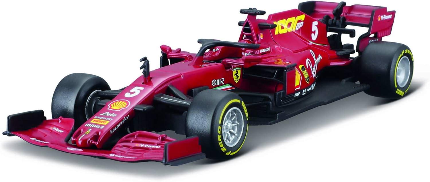 ミニカー フェラーリ SF1000 2020年型マシン 1/43スケール ダイキャストモデル セバスチャン ベッテル 5号車 再現 精巧 ボディワーク 空力性能 エアロダイナミクス パーツ ウイング イタリア 老舗ミニカーメーカー Bburago 高品質 精密仕上げ