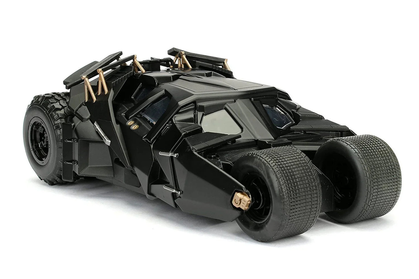 ミニカー バットモービル タンブラー 映画ダークナイト Jada Toys製 精巧1/24スケール マットブラック ダイキャスト製 約19cm コンパクトサイズ 重厚感あふれるディテール フィギュア付 バットマン世界観表現 コレクション向け 映画ファン
