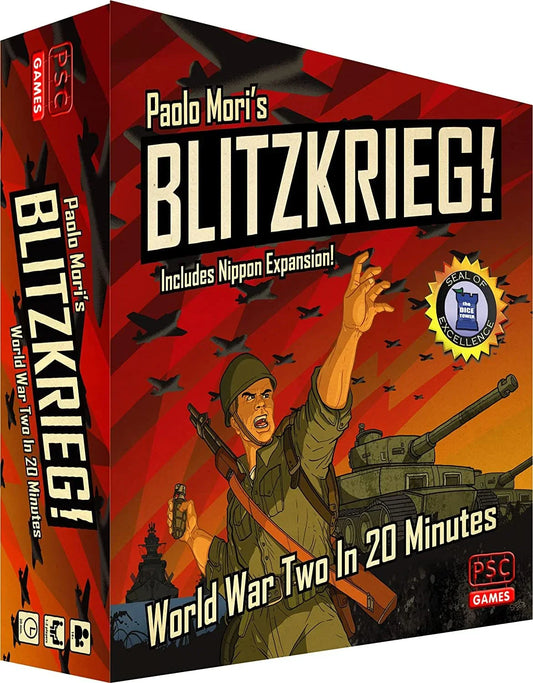 ボードゲーム Blitzkrieg! 第二次世界大戦を20分で体験する戦略ボードゲーム Paolo Mori設計 シンプルルール 軍隊トークンプール構築 手札管理 キルスティール対応 戦略的意思決定 高評価受賞 Dice Tower Seal of 
