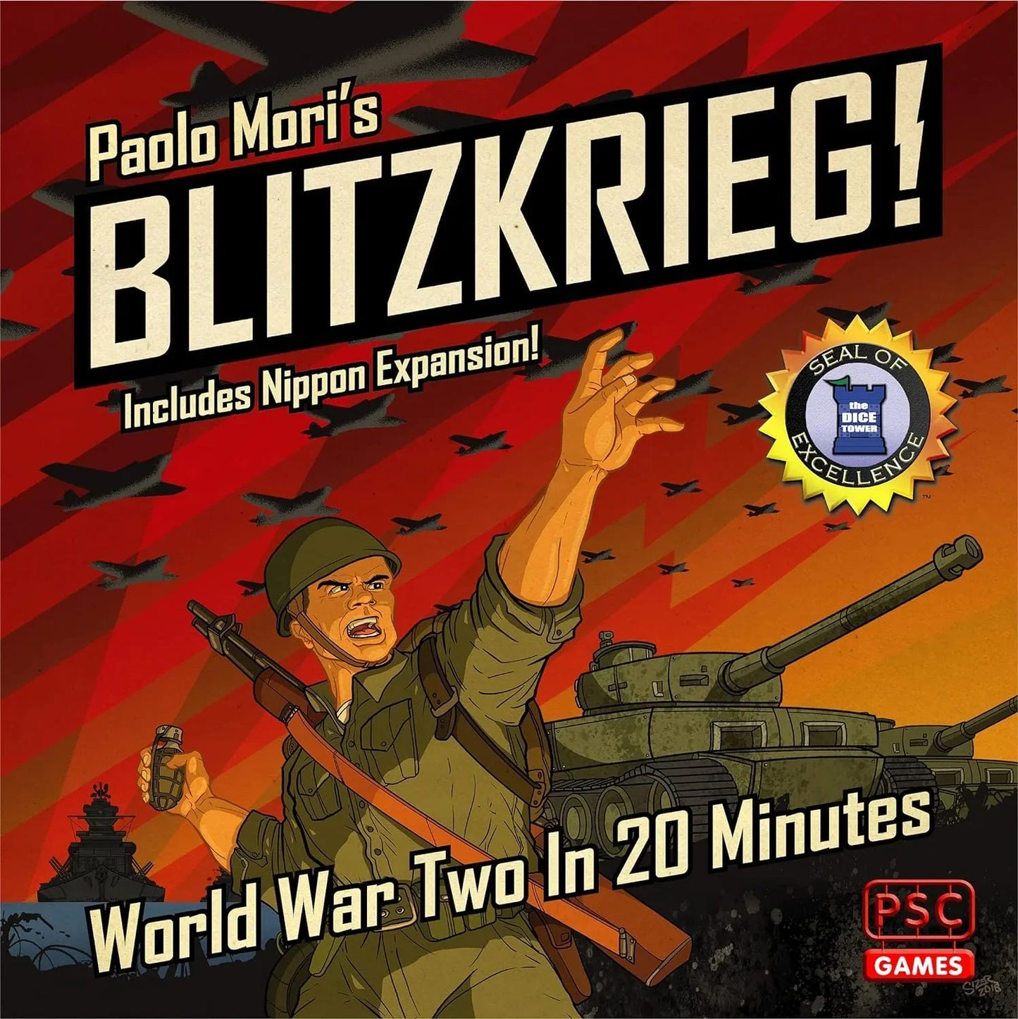 ボードゲーム Blitzkrieg! 第二次世界大戦を20分で体験する戦略ボードゲーム Paolo Mori設計 シンプルルール 軍隊トークンプール構築 手札管理 キルスティール対応 戦略的意思決定 高評価受賞 Dice Tower Seal of 