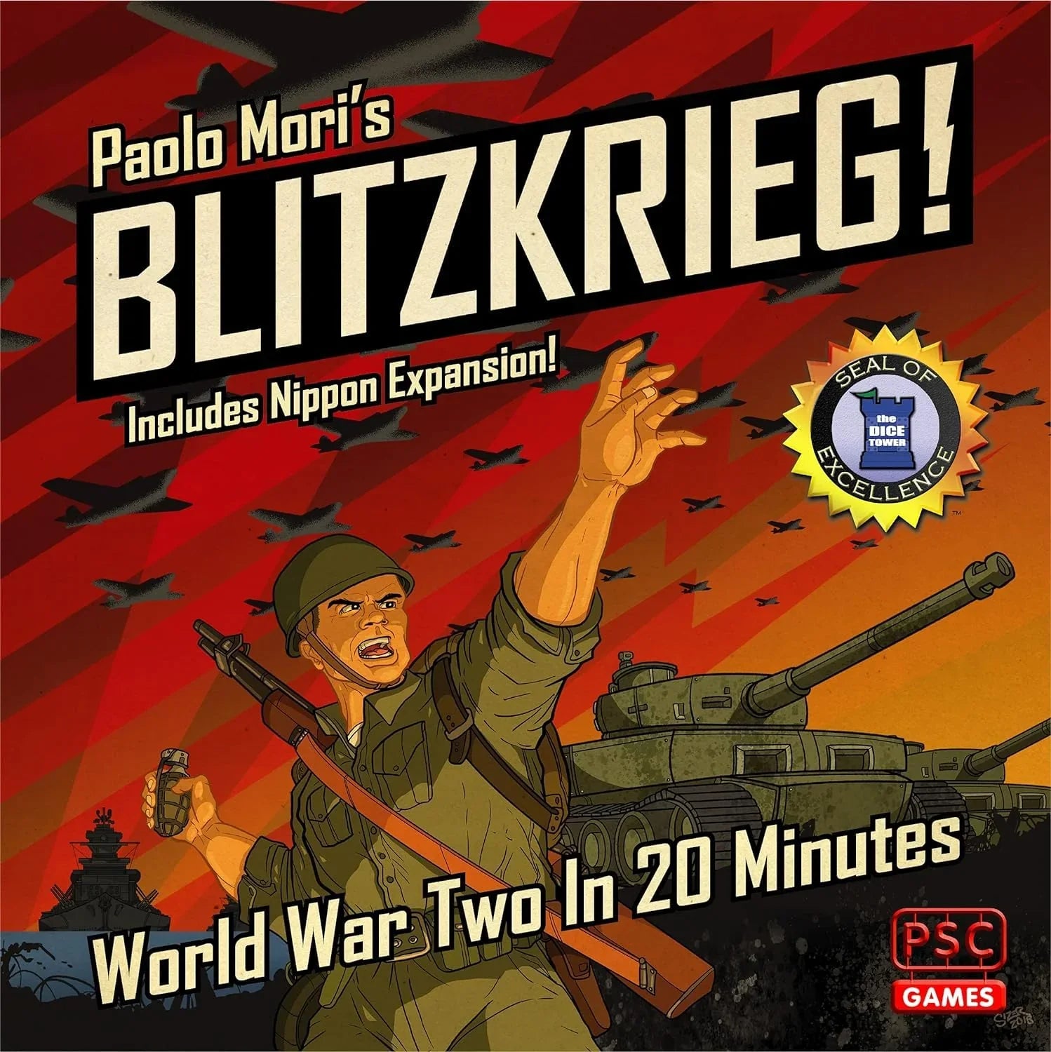 ボードゲーム Blitzkrieg! 第二次世界大戦を20分で体験する戦略ボードゲーム Paolo Mori設計 シンプルルール 軍隊トークンプール構築 手札管理 キルスティール対応 戦略的意思決定 高評価受賞 Dice Tower Seal of 