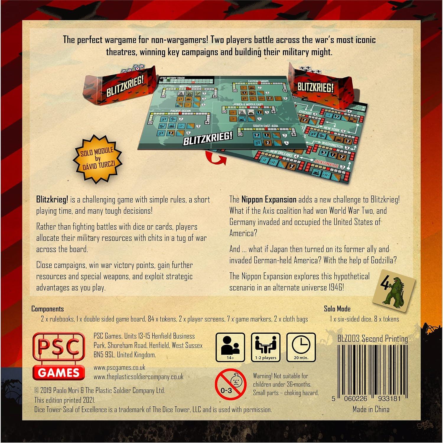 ボードゲーム Blitzkrieg! 第二次世界大戦を20分で体験する戦略ボードゲーム Paolo Mori設計 シンプルルール 軍隊トークンプール構築 手札管理 キルスティール対応 戦略的意思決定 高評価受賞 Dice Tower Seal of 