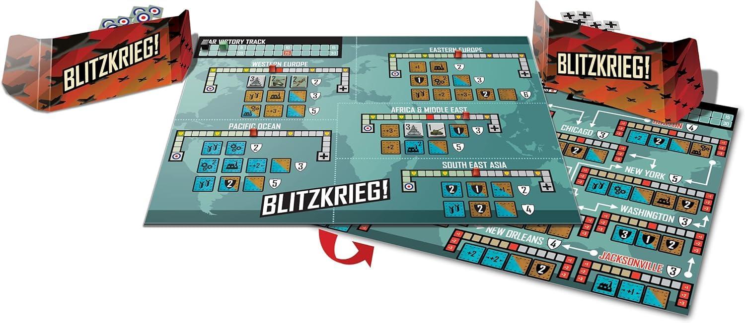 ボードゲーム Blitzkrieg! 第二次世界大戦を20分で体験する戦略ボードゲーム Paolo Mori設計 シンプルルール 軍隊トークンプール構築 手札管理 キルスティール対応 戦略的意思決定 高評価受賞 Dice Tower Seal of 