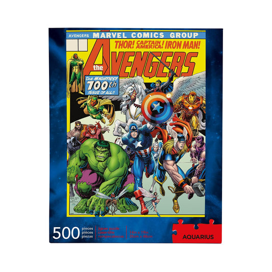 ジグソーパズル マーベル アベンジャーズ カバー 500ピース アーサー・アダムス 高品質設計 14×19インチ マーベル・シネマティック・ユニバース アクエリアス社 鮮やかな色彩 躍動感あふれるデザイン パズル愛好家 ファン必見 インテリアアイテム 家族団らん - Trade Center