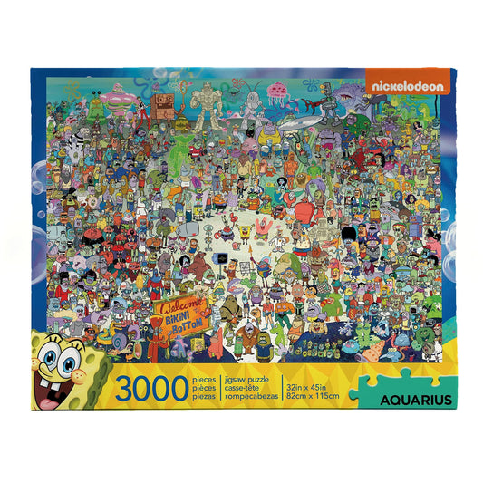 ジグソーパズル スポンジ・ボブ スクエアパンツ 3000ピース Aquarius Entertainment Merchandising 公式ライセンス 海底都市ビキニボトム再現 精密カット技術 大容量サイズ 45インチ×32インチ 高品質素材 特殊仕上げ ストレス軽減