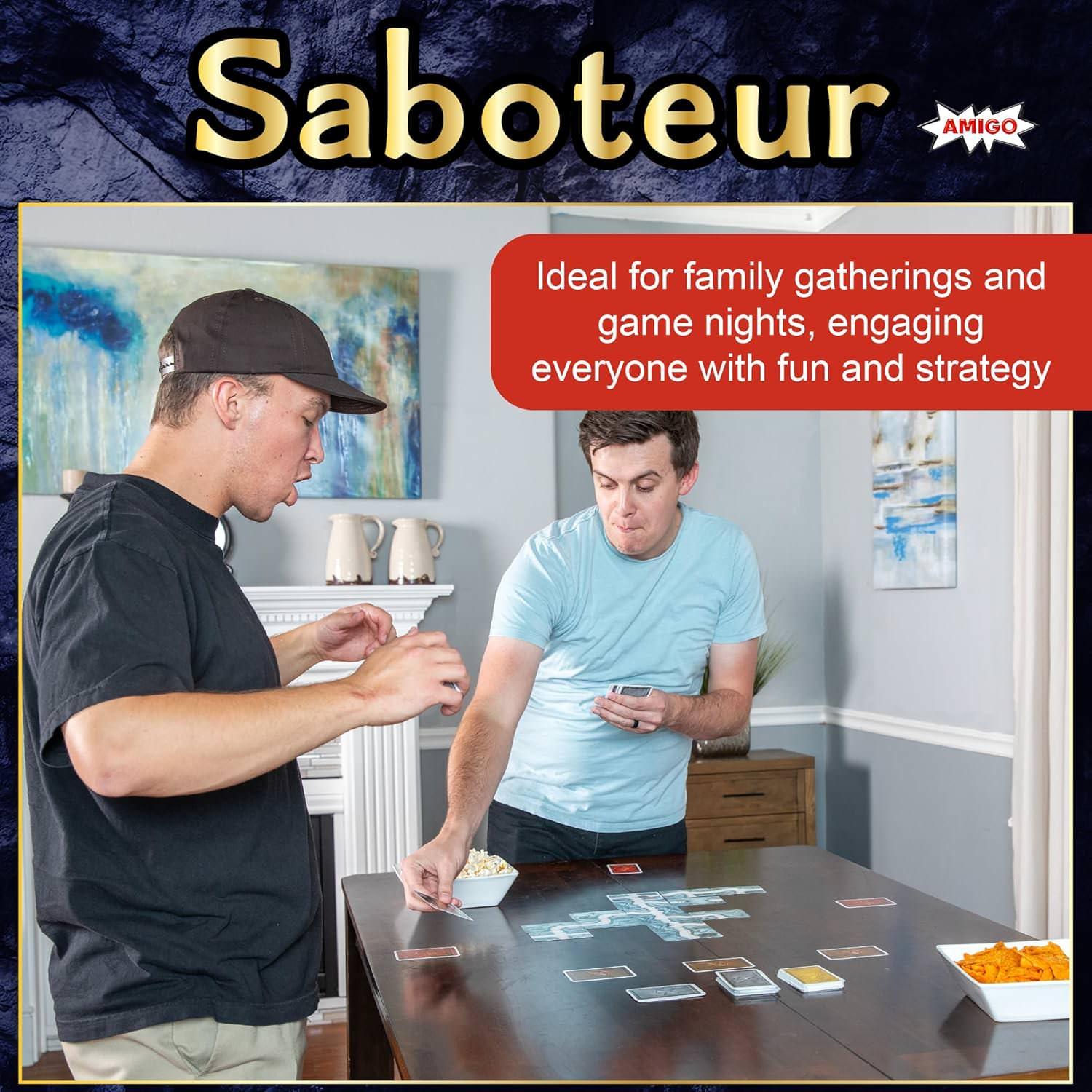 カードゲーム お邪魔者 Saboteur 金鉱を巡る駆け引きと推理の正体隠匿系ボードゲーム 3-10人用 30分プレイ 8歳以上対応 多言語説明書付き 110枚カードセット ドワーフカード アクションカード 金塊カード 通路カード 破壊カード 輸入英語版 日本語説明書なし - Trade Center