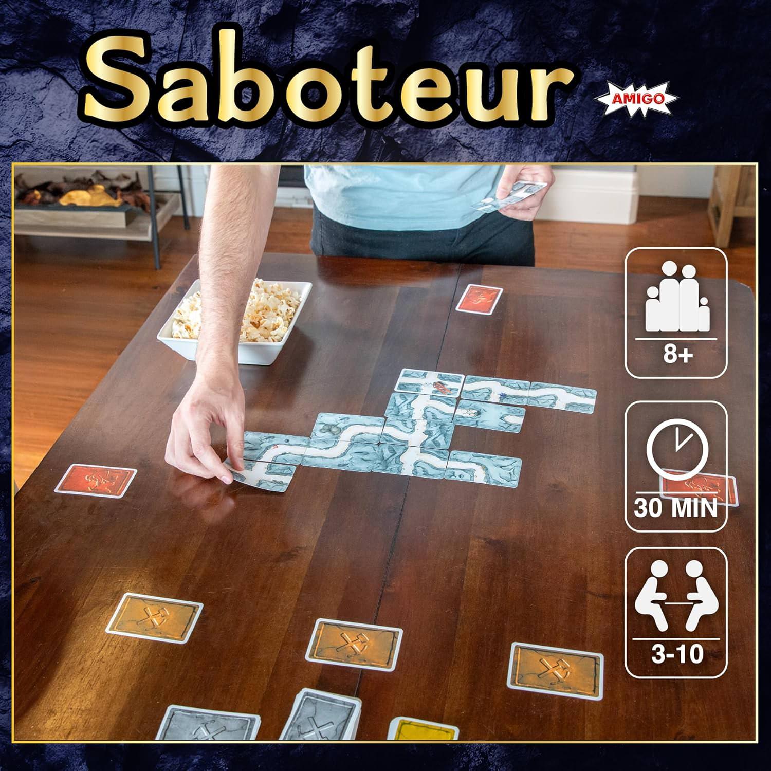 カードゲーム お邪魔者 Saboteur 金鉱を巡る駆け引きと推理の正体隠匿系ボードゲーム 3-10人用 30分プレイ 8歳以上対応 多言語説明書付き 110枚カードセット ドワーフカード アクションカード 金塊カード 通路カード 破壊カード 輸入英語版 日本語説明書なし - Trade Center