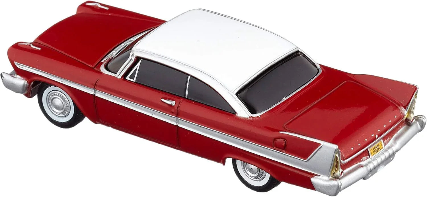 ミニカー auto world 1958 Plymouth Fury クリスティーンモデル 1/64スケール 高精細再現 レッドボディ クロームパーツ エクステリア インテリア精密表現 1950年代アメリカンクラシックカー V8エンジン搭載 ラグジュアリースタイリング 高性能