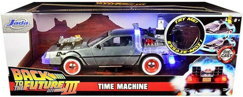 バック・トゥ・ザ・フューチャー3 デロリアン 1/24 ダイキャスト LED発光 Jada Toys