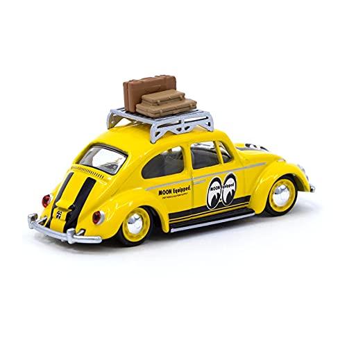 ダイキャストモデル フォルクスワーゲン ビートル MOONEYES コラボレーション Tarmac Works シュコー 1/64スケール 精巧 再現 丸みを帯びたボディライン ルーフラック スーツケース クラシカル ディテール 高精度 コレクター向け クラシックカー