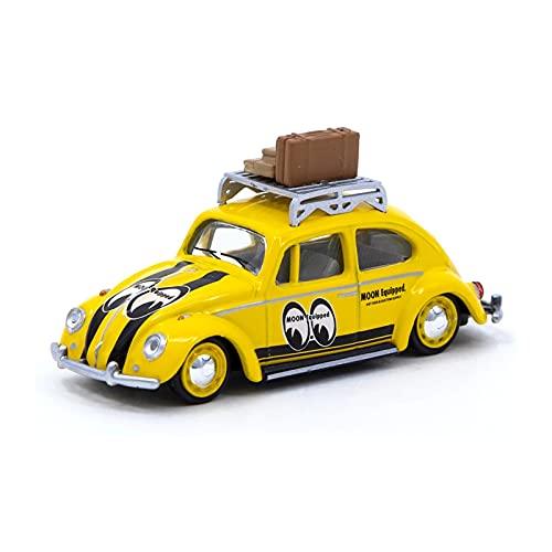 ダイキャストモデル フォルクスワーゲン ビートル MOONEYES コラボレーション Tarmac Works シュコー 1/64スケール 精巧 再現 丸みを帯びたボディライン ルーフラック スーツケース クラシカル ディテール 高精度 コレクター向け クラシックカー