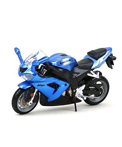 ダイキャストモデルバイク カワサキニンジャZX-10R 2004年モデル 1/18スケール スーパースポーツモデル 高精度精巧デザイン 流麗空力カウル ブルーボディカラー 高再現度ヘッドライト ホイール サスペンション ブレーキ チェーンモデル