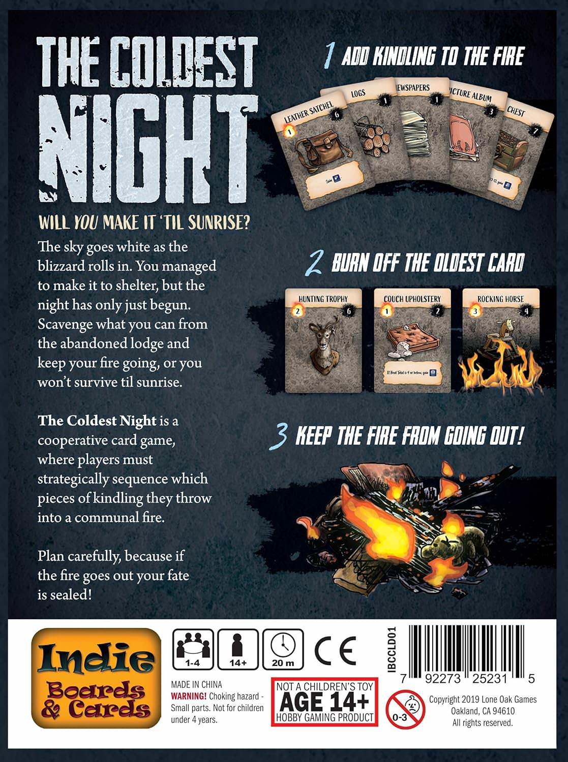 ボードゲーム ザ・コールデスト・ナイト The Coldest Night 協力型戦略カードゲーム 極寒の闇を生き抜く緊張感あふれる生存サバイバル 火の維持で戦略的思考とチームワークが試される凍傷除去と燃料管理の協力プレイ
