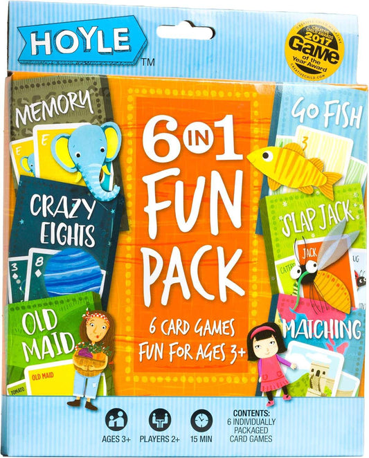 カードゲーム 6 in 1 Fun Pack Classic Children's Games 子供向け 定番カードゲームセット 家族団らん 知育 成長サポート 3歳以上対応 カラフルイラスト 観察力記憶力集中力反射神経養成 社会性コミュニケーション促進 