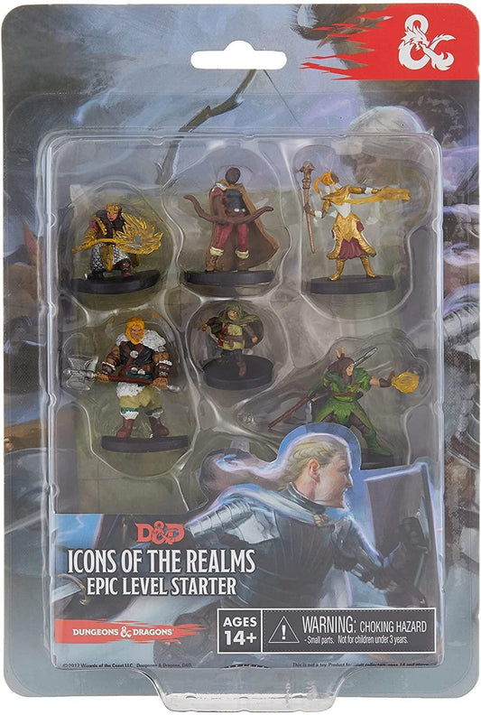 ボードゲーム D&D Icons of the Realms Epic Level Starter WizKids Games 高品質 塗装済み プラスチック ミニチュア キャラクター 成長 ビジュアル表現 7体セット 折りたたみ式 マップ付き 冒険 強化 RPG テーブルトップ 