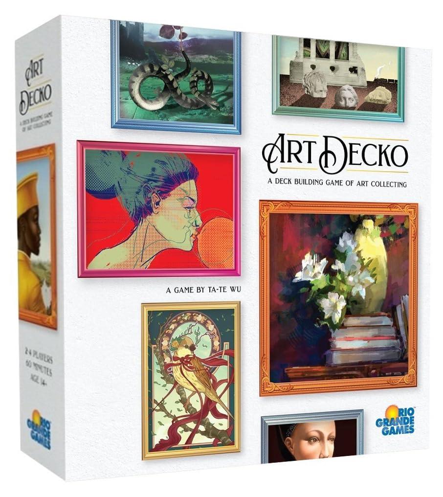 ボードゲーム Art Decko 美術品コレクション Rio Grande Games 戦略的デッキ構築 5つの美術様式 オリジナルアート15点 市場評価変動 モジュール式ボーナス プレイヤー能力非対称 45分から60分 2人から4人対応 14歳以上対象 