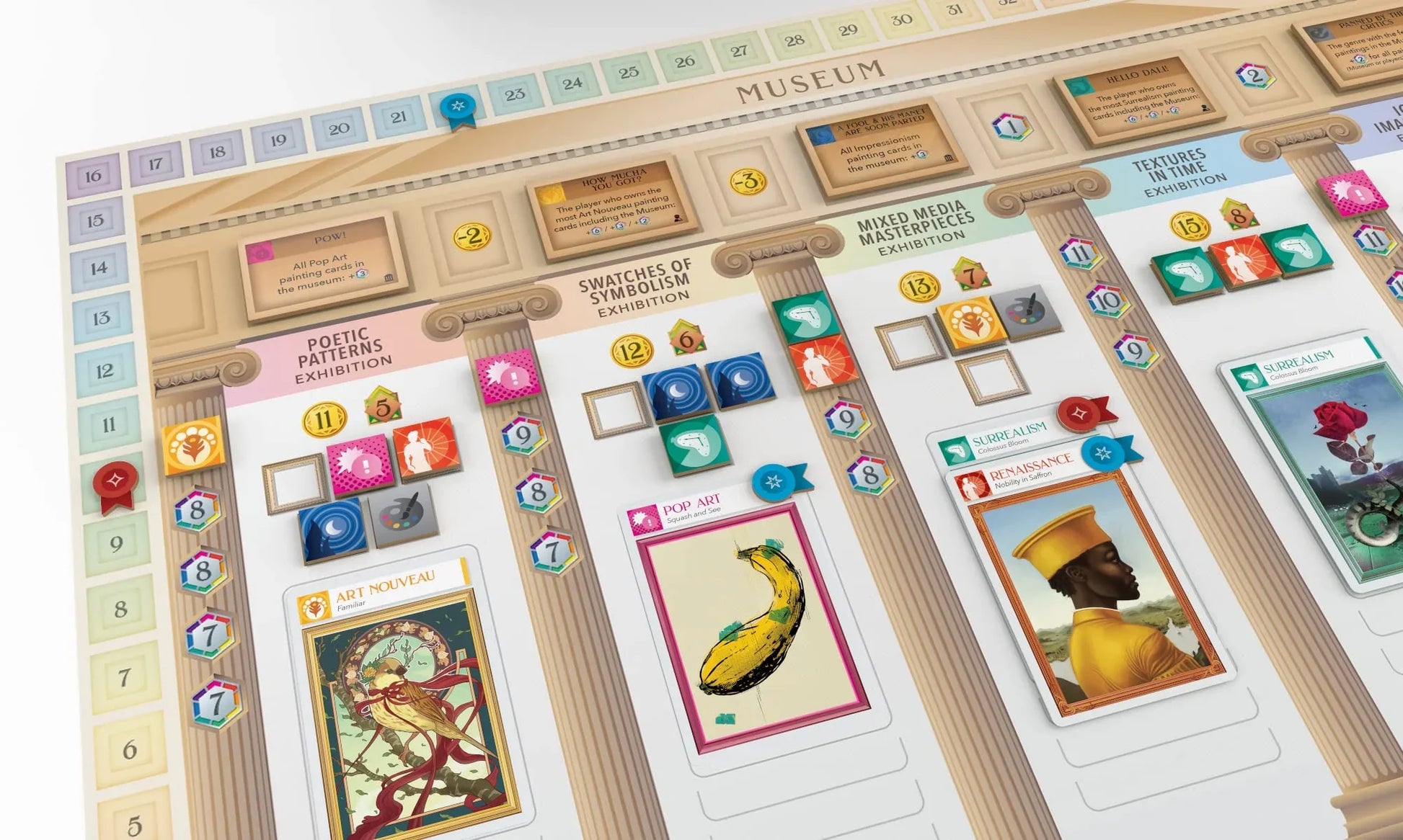 ボードゲーム Art Decko 美術品コレクション Rio Grande Games 戦略的デッキ構築 5つの美術様式 オリジナルアート15点 市場評価変動 モジュール式ボーナス プレイヤー能力非対称 45分から60分 2人から4人対応 14歳以上対象 