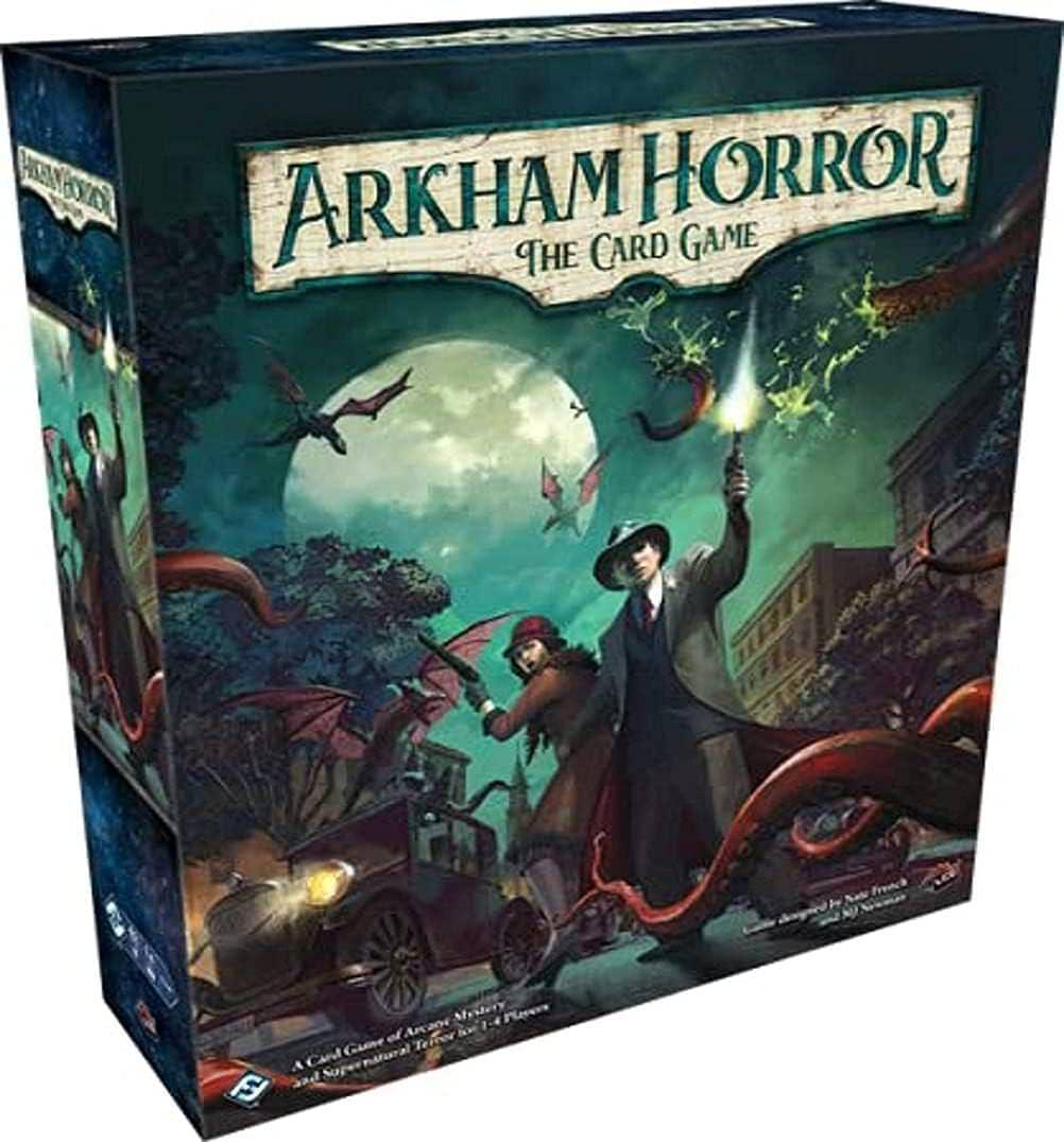 カードゲーム アーカムホラー ザ・カードゲーム リバイズドコアセット Fantasy Flight Games 協力型 ホラー テーマ 調査員 4人プレイ可能 キャンペーン形式 30分から1時間 プレイ時間 深みのある物語 戦略性 人気 英語版 