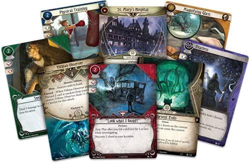 カードゲーム アーカムホラー ザ・カードゲーム リバイズドコアセット Fantasy Flight Games 協力型 ホラー テーマ 調査員 4人プレイ可能 キャンペーン形式 30分から1時間 プレイ時間 深みのある物語 戦略性 人気 英語版 