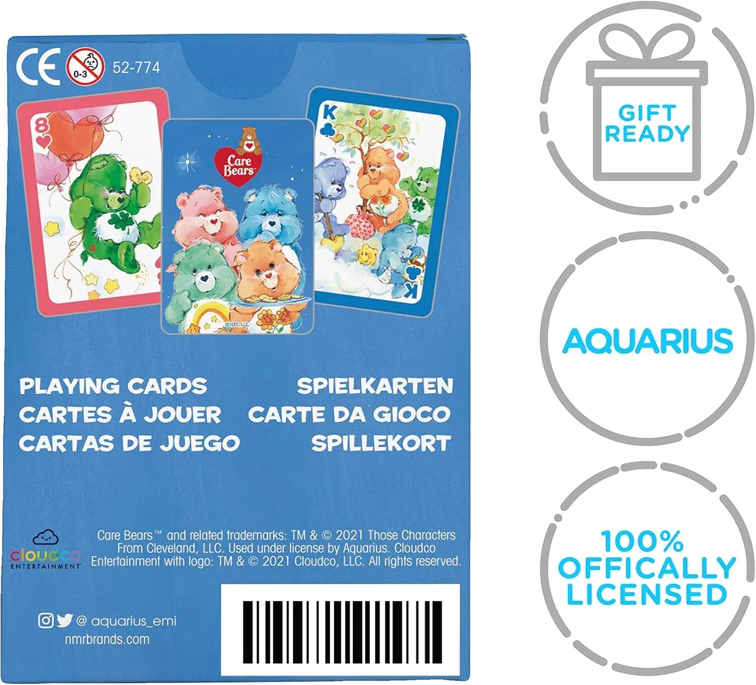 トランプ ケアベア Care Bears トランプ 高品質カード カラフルデザイン 公式ライセンス プレイングカード 心温まるキャラクター 多彩なゲーム対応 耐久性抜群 リネン仕上げ 52枚カードセット ジョーカー含む 6歳以上対象 
