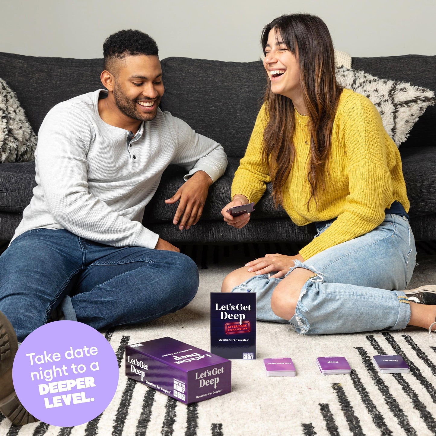 パーティゲーム Let's Get Deep After Dark 拡張パック メインゲーム連携 必要 17歳以上対象 150枚質問カード アイスブレーカー ディープ ディーパー レベル3 親密度向上 友人 カップル用 時間調整可能 大人向けゲーム 