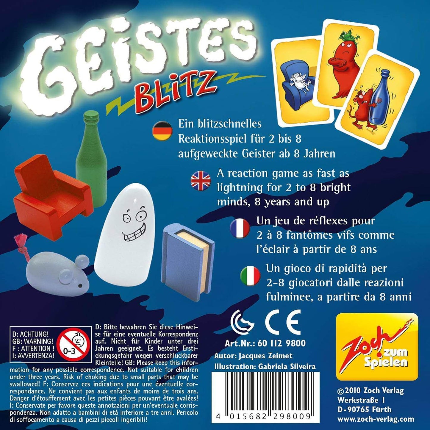 ボードゲーム おばけキャッチ Geistesblitz 反射神経判断力訓練 木製フィギュア5種多人数対応 家族友人向け コンパクト携帯性 脳トレ効果 白熱対戦ルールシンプル プレイ時間約20分 8歳以上