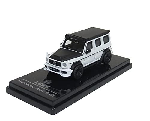 ミニカー メルセデス・ベンツ AMG G63 1/64スケール 高性能SUV コレクションモデル ボディデザイン 白黒ツートン ボディライン忠実再現 角張ったフォルム 左ハンドル仕様 ホイール グリル ヘッドライト細部再現 ラグジュアリー インテリア