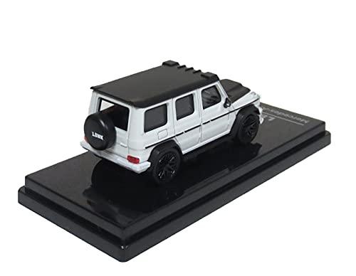 ミニカー メルセデス・ベンツ AMG G63 1/64スケール 高性能SUV コレクションモデル ボディデザイン 白黒ツートン ボディライン忠実再現 角張ったフォルム 左ハンドル仕様 ホイール グリル ヘッドライト細部再現 ラグジュアリー インテリア