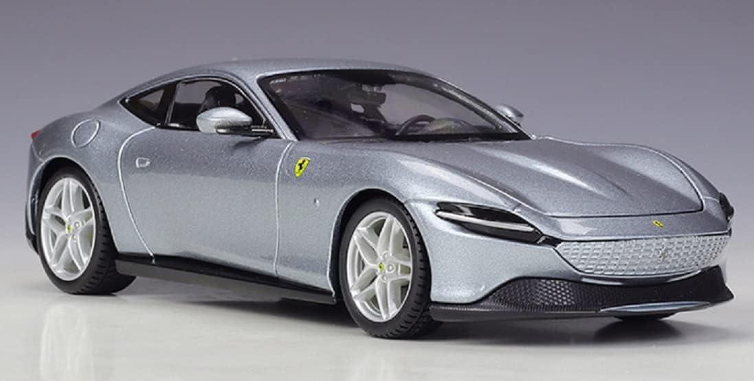 ミニカー Bburago フェラーリ ローマ 1/24 ダイキャストモデル フェラーリ 最新GTモデル グレー ボディカラー 流麗なライン 精密ディテール 美麗グリル本格塗装 高完成度ダイキャスト製 インテリア再現 2＋2シーター グランドツアラー