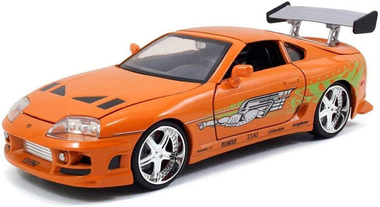 ミニカー トヨタ スープラ ワイルドスピード ブライアン オレンジ 1995年型 1 24スケール JADA TOYS 映画公式ライセンスモデル 精巧な再現と迫力のある車体ディテール 映画感動ハンドメイド仕様 ムービーコレクション 限定仕様 イベント