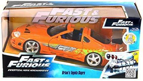 ミニカー トヨタ スープラ ワイルドスピード ブライアン オレンジ 1995年型 1 24スケール JADA TOYS 映画公式ライセンスモデル 精巧な再現と迫力のある車体ディテール 映画感動ハンドメイド仕様 ムービーコレクション 限定仕様 イベント