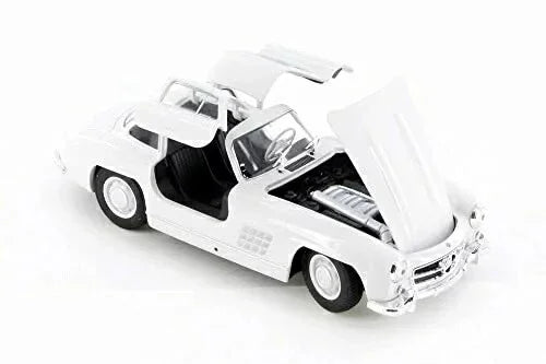 ミニカー メルセデス ベンツ 300 SL W198 1 24スケール WELLY ホワイト ボディ ガルウィングドア 上開きドア 1954年 クラシックカー コレクション 高精細 再現 精密模型 スポーツカー ファン 贈り物 特別な存在感 ディスプレイ向け 限定モデル
