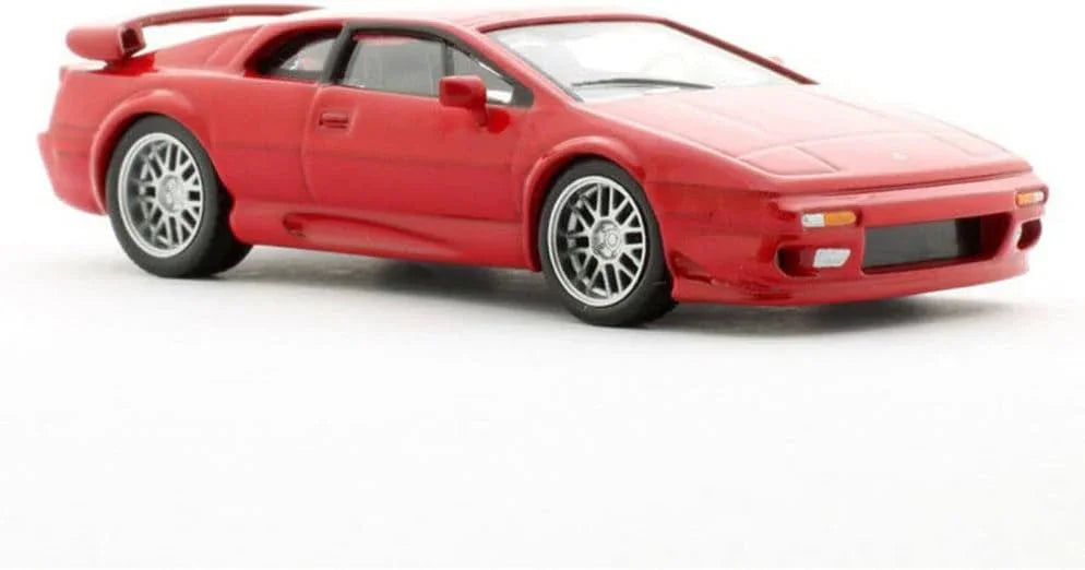 ミニカー ロータス エスプリ V8 1/43 スポーツカー ロータス 高精細ディテール 赤ボディ 精巧再現 英国伝説車 書斎 リビング インテリア映え 手のひらサイズ 高性能350馬力 0-100km加速4.9秒 空力技術 安定走行 快適サスペンション 贅沢内装