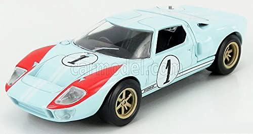 ミニカー フォード GT40 ガルフ ルマン24時間 1968 1/43 NOREV ノレブ 鮮やかなブルー オレンジカラーリング 緻密なボディライン エアロパーツ再現 ディスプレイケース付き モータースポーツファン向け クラシックカーコレクション向け