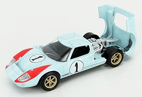 ミニカー フォード GT40 ガルフ ルマン24時間 1968 1/43 NOREV ノレブ 鮮やかなブルー オレンジカラーリング 緻密なボディライン エアロパーツ再現 ディスプレイケース付き モータースポーツファン向け クラシックカーコレクション向け