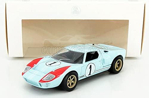 ミニカー フォード GT40 ガルフ ルマン24時間 1968 1/43 NOREV ノレブ 鮮やかなブルー オレンジカラーリング 緻密なボディライン エアロパーツ再現 ディスプレイケース付き モータースポーツファン向け クラシックカーコレクション向け
