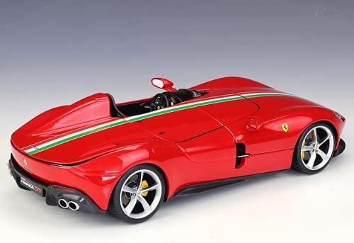 ミニカー フェラーリ モンツァSP1 ブラーゴ Iconaシリーズ 1/18スケール レーシングカー 魂継承 V12エンジン 820馬力 0-100km/h加速2.9秒 最高速度300km/h 軽量カーボンファイバーシングルシーター ウインドスクリーンなし