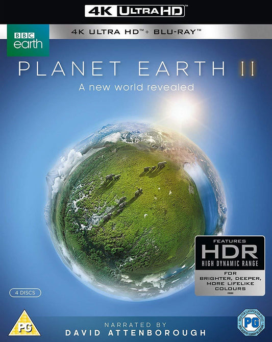 ブルーレイディスク プラネットアース2 4K Ultra HD Blu-ray BBC 自然ドキュメンタリー 最高画質 圧倒的映像美 HDR技術 2160p 高解像度 DTS-HD MA 5.1サラウンド サウンドスケープ ナレーション 動物生態 6エピソード
