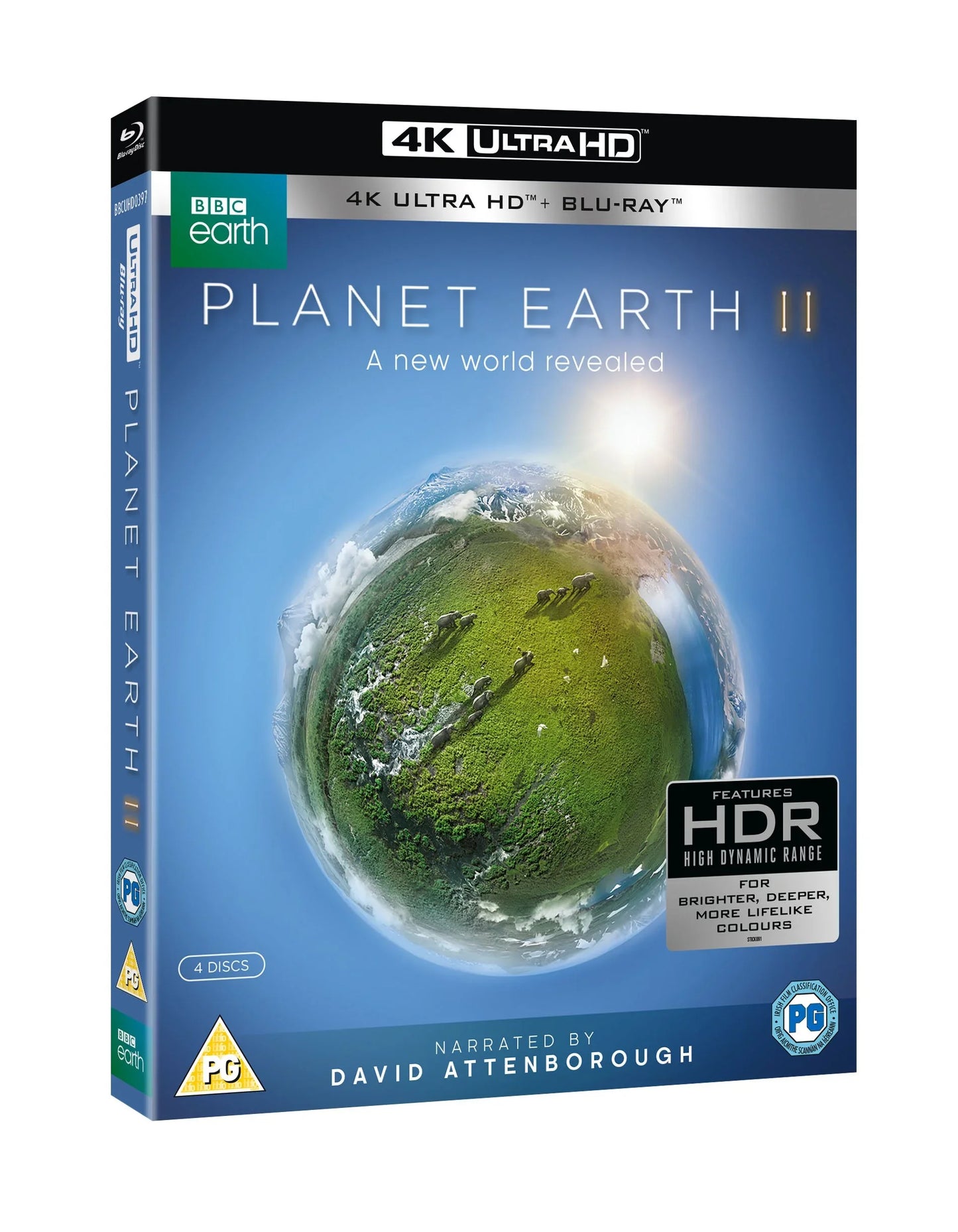ブルーレイディスク プラネットアース2 4K Ultra HD Blu-ray BBC 自然ドキュメンタリー 最高画質 圧倒的映像美 HDR技術 2160p 高解像度 DTS-HD MA 5.1サラウンド サウンドスケープ ナレーション 動物生態 6エピソード