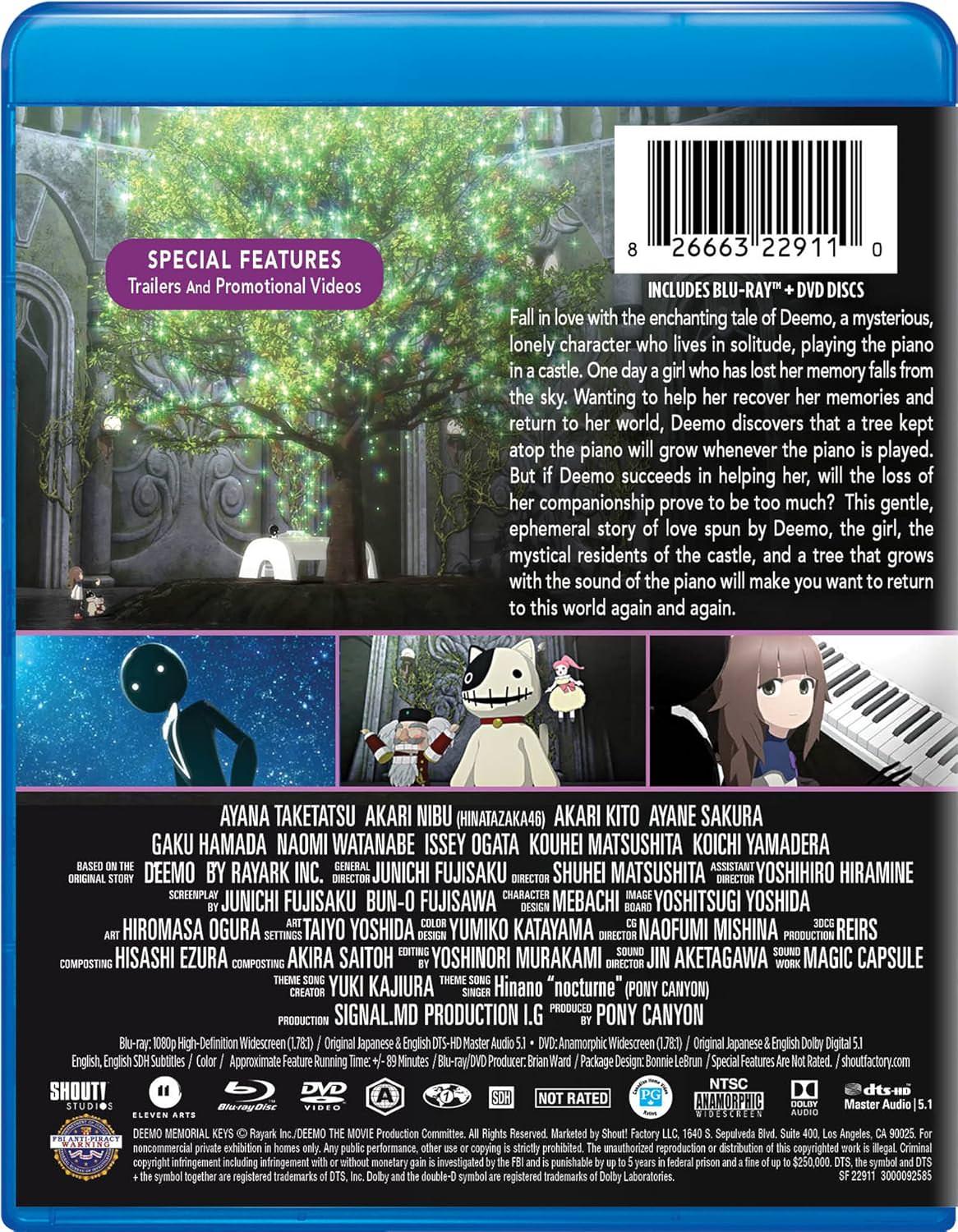 Blu-ray DVD DEEMO Memorial Keys DEEMO Memorial Keys 高品質 映像 音声 収録 多彩 特典映像 トレーラー プロモーションビデオ 鮮やか 映像美 色彩 豊かさ 深み 色調 正確 流動的 2D アニメーション 動き 細部 質感 感動的  DVD