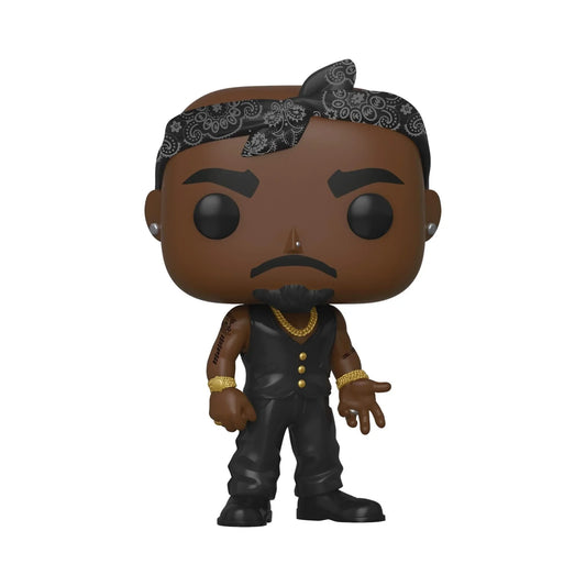 フィギュア トゥパック シャクール Funko POP Rocks シリーズ 高さ約9.5cm デフォルメスタイル 特徴的バンダナ 刺青 ファッションスタイル ウィンドウボックスパッケージ コレクション性 音楽史 伝説的アーティスト