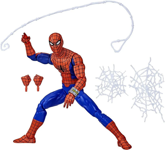 アクションフィギュア マーベルレジェンド 6インチ スパイダーマン ハズブロ 高可動 高品質塗装 ウェブエフェクト パーツ付属 多関節 可動式 ポーズ自由自在 コレクター向け 精巧 赤青コスチューム 標準サイズ 人気ヒーローフィギュア