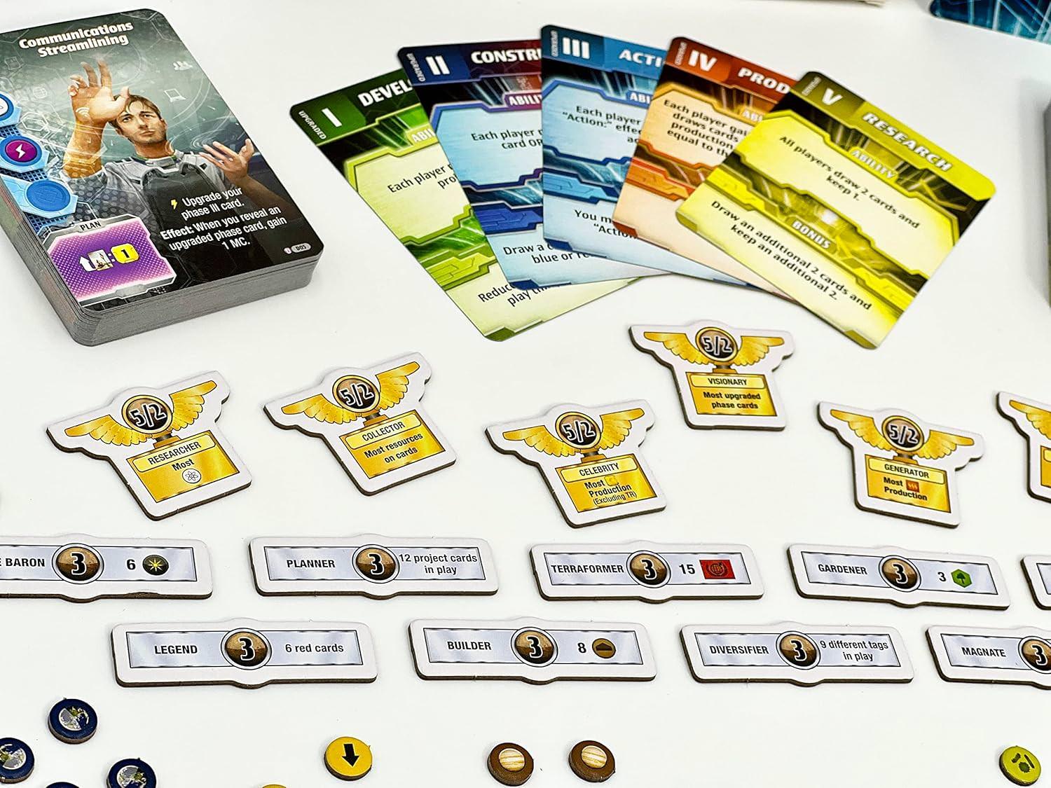 カードゲーム テラフォーミング・マーズ アレス・エクスペディション ディスカバリー拡張セット フェイズカードアップグレード ワイルドタグ 競争的戦略性 多彩なプレイ体験 火星開拓資源管理 多人数対応 60分プレイ時間 英語版 日本語説明書なし