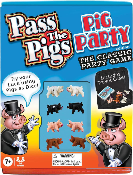 ボードゲーム Pass The Pigs Pig Party ion 人気拡張版 ブランド 8匹のカラフルな豚コマ付き 最大4人同時プレイ可能 持ち運び便利なジッパーケース付属 ポイントカード採用