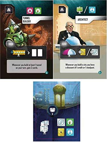 ボードゲーム Underwater Cities New Discoveries Expansion 人気基本ゲーム拡張版 海底都市建設 新戦略オプション 豊富な新カード 多層構造プレイヤーボード 博物館ボード 非対称アシスタント 海底発見名声獲得 
