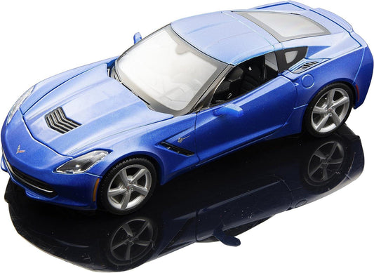 ミニカー シボレー コルベット スティングレイ 2014年モデル 1/24スケール ダイキャストモデル アメリカ代表スポーツカー リアル質感 シャープエッジボディ ディテール精密再現 5スポークアルミホイール装着 リアルタイヤ質感 コックピット再現