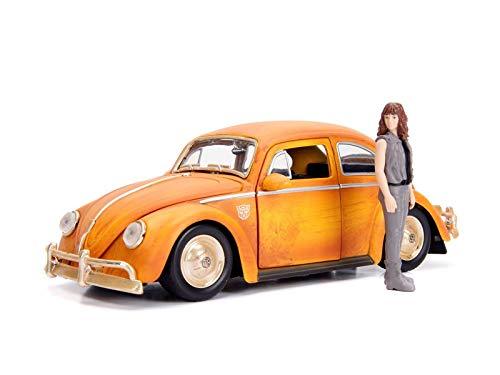 ダイキャスト ミニカー フォルクスワーゲン ビートル バンブルビー トランスフォーマー 映画シリーズ 人気キャラクター 変形モデル 1 24 スケール 精巧なディテール 鮮やか黄色 本格インテリア フィギュア付き ヒロイン チャーリー